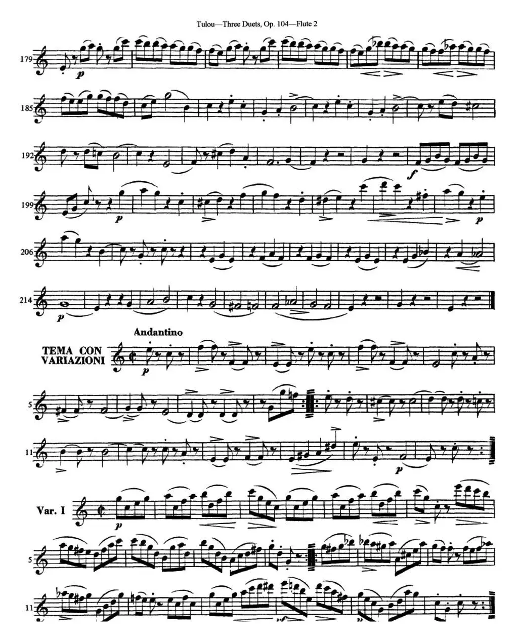 图露三首长笛简易重奏曲Op.104（Flute 2）（NO.1）