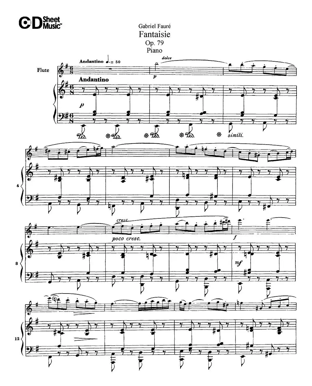 Fantaisie Op.79（幻想曲 作品79号）（长笛+钢琴伴奏）
