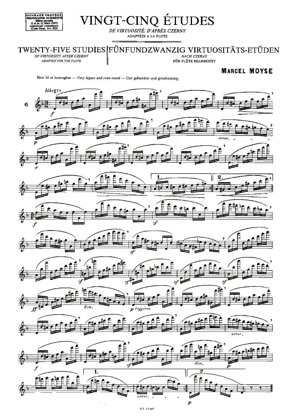 Moyse - 25 Studies after Czerny flute  [6]（25首改编自车尔尼作品的练习曲）