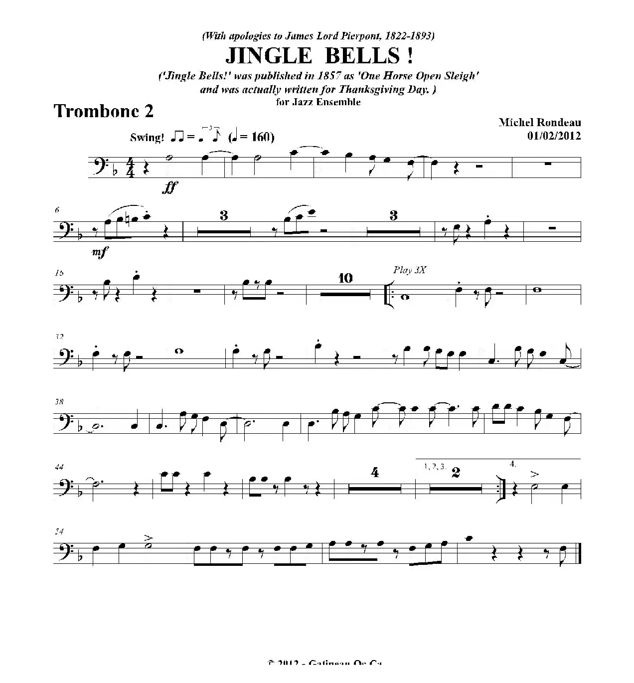 JINGLE BELLS！（第二长号分谱）