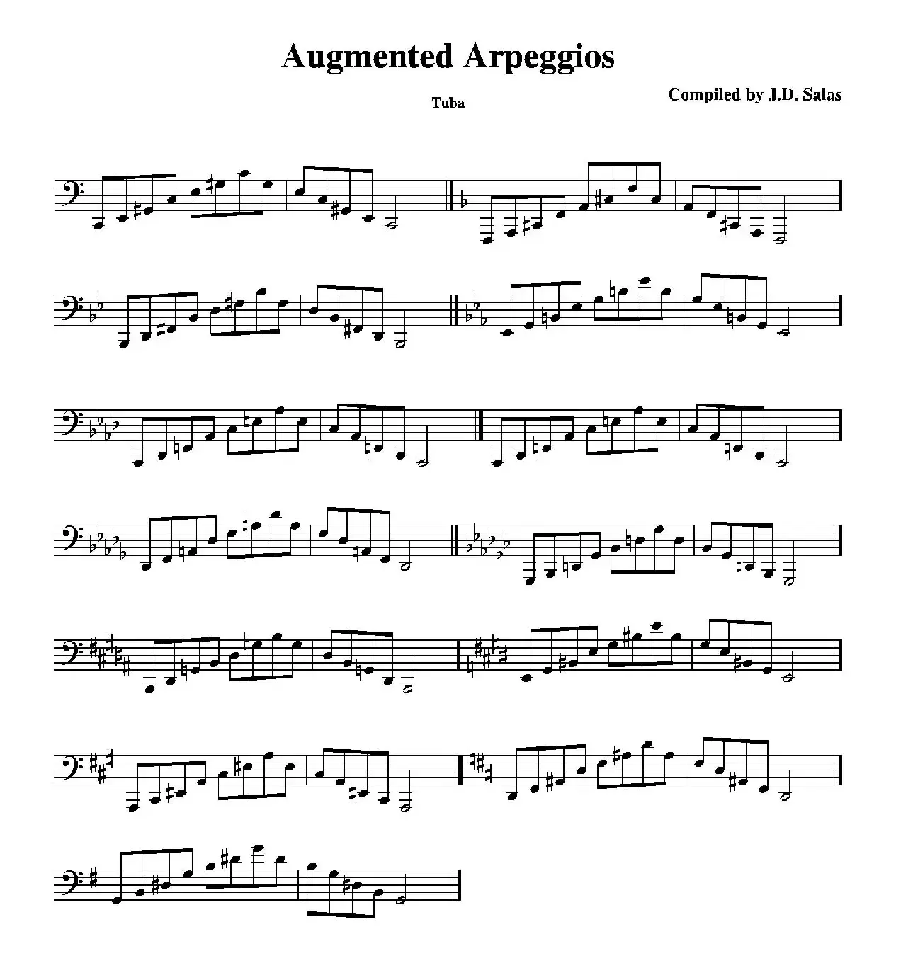 Augmented Arpeggios - Tuba（大号练习教材选曲）