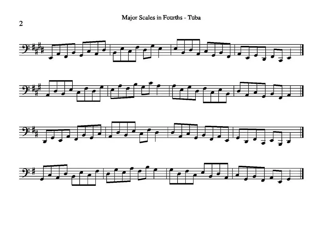 Major Scales in 4ths - Tuba（大号练习教材选曲）