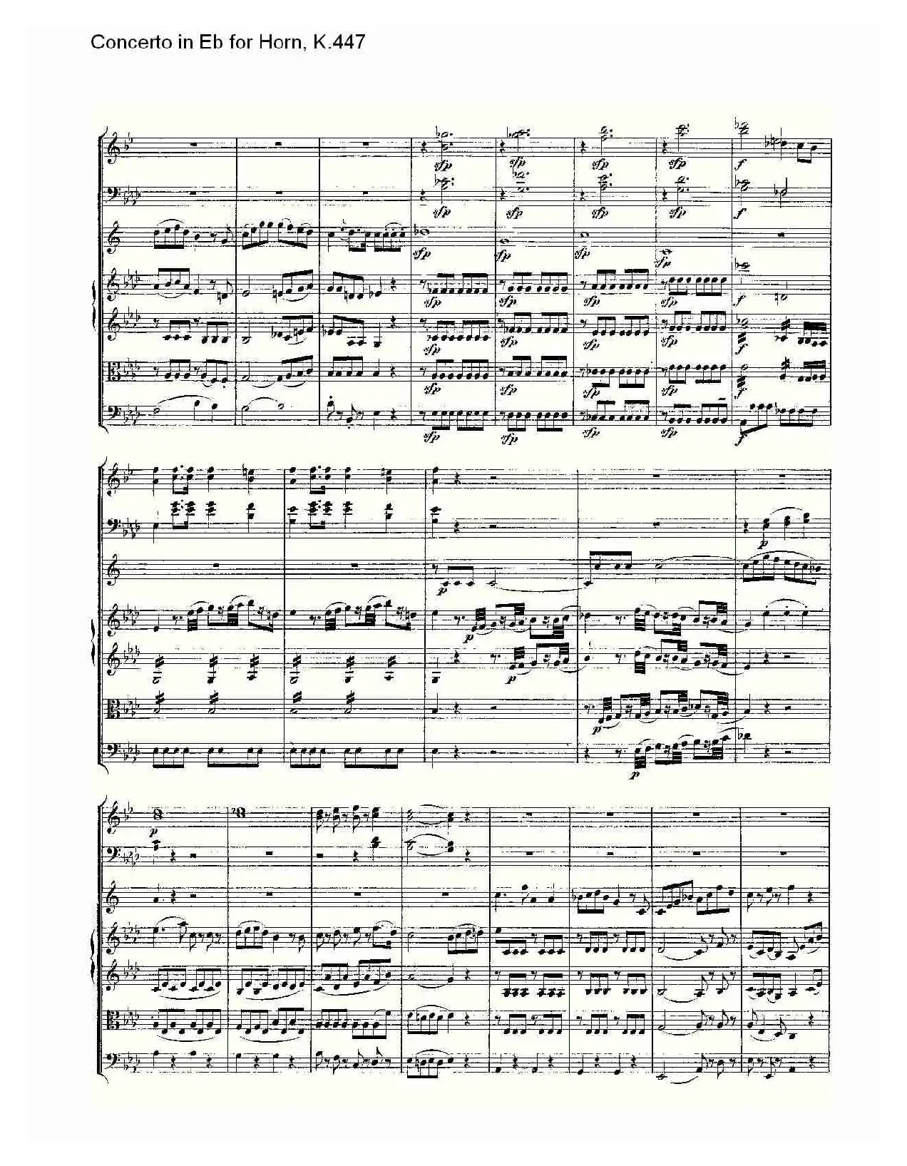 Concerto in Eb for Horn, K.447（Eb调法国号协奏曲, K.447）