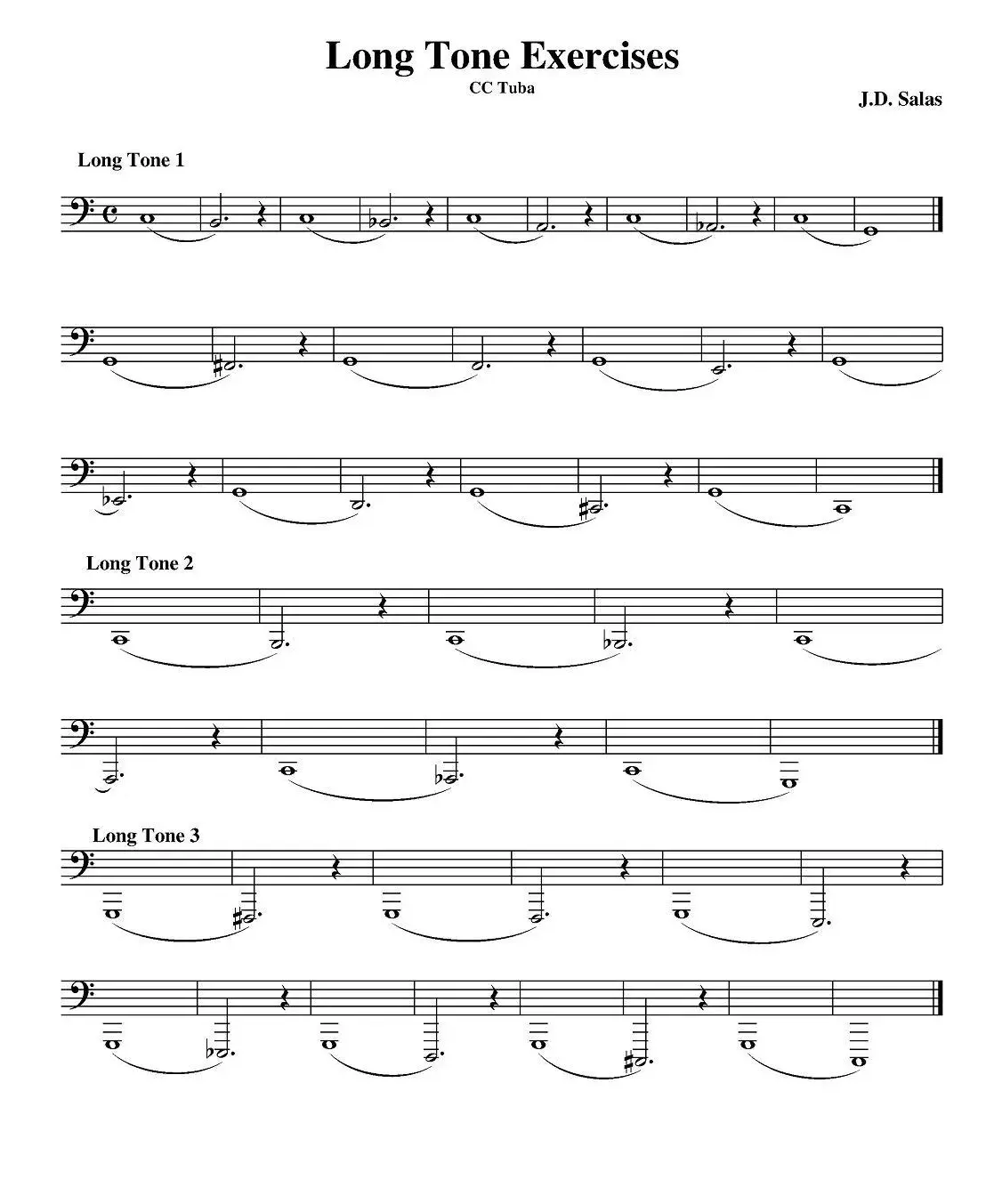 Long Tone Exercises - C Tuba（大号练习教材选曲）