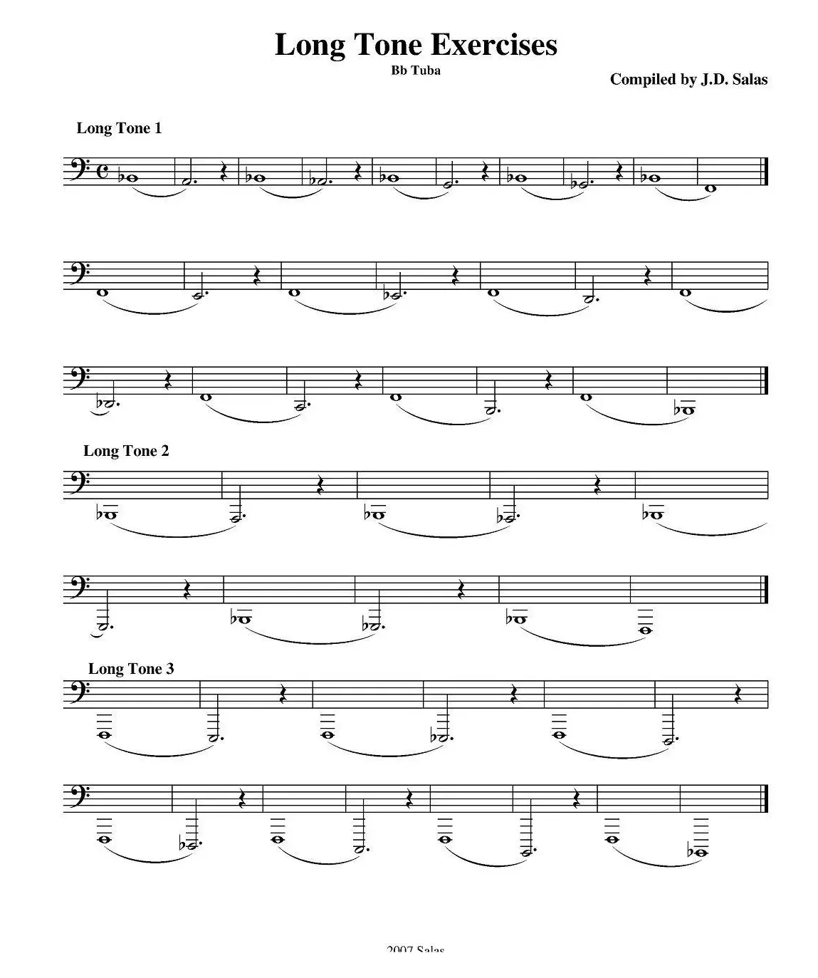 Long Tone Exercises-Bb Tuba（大号练习教材选曲）