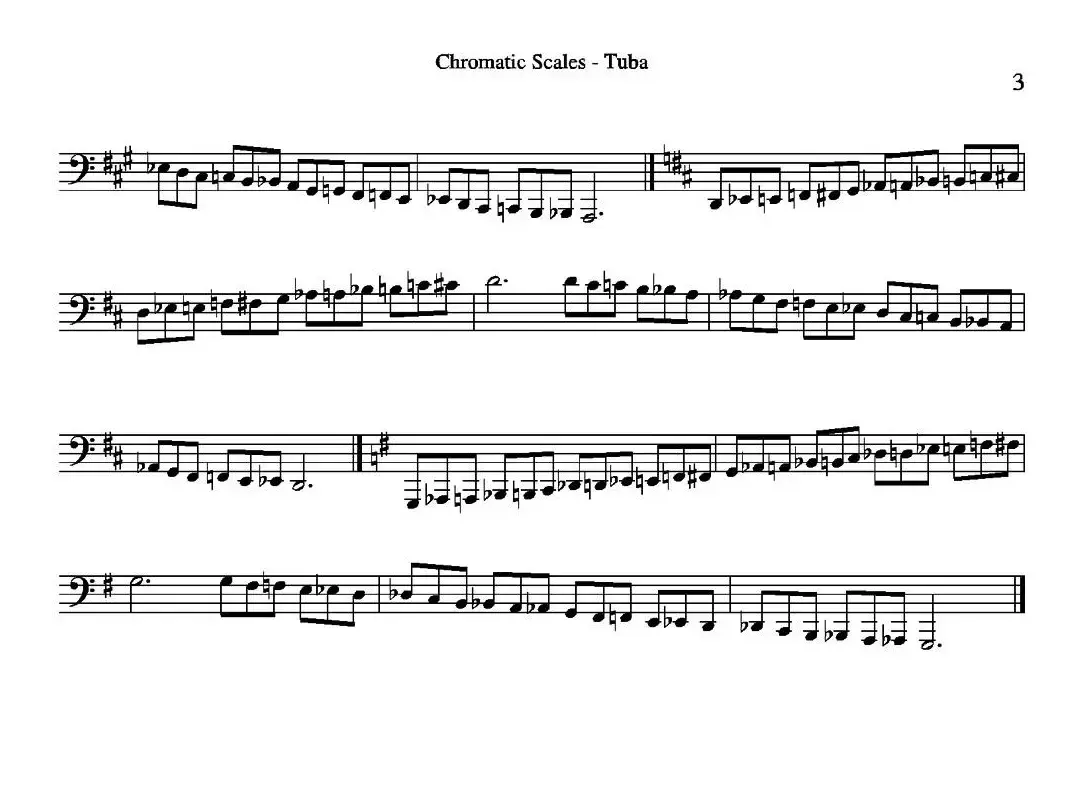 Chromatic Scales - Tuba（大号练习教材选曲）