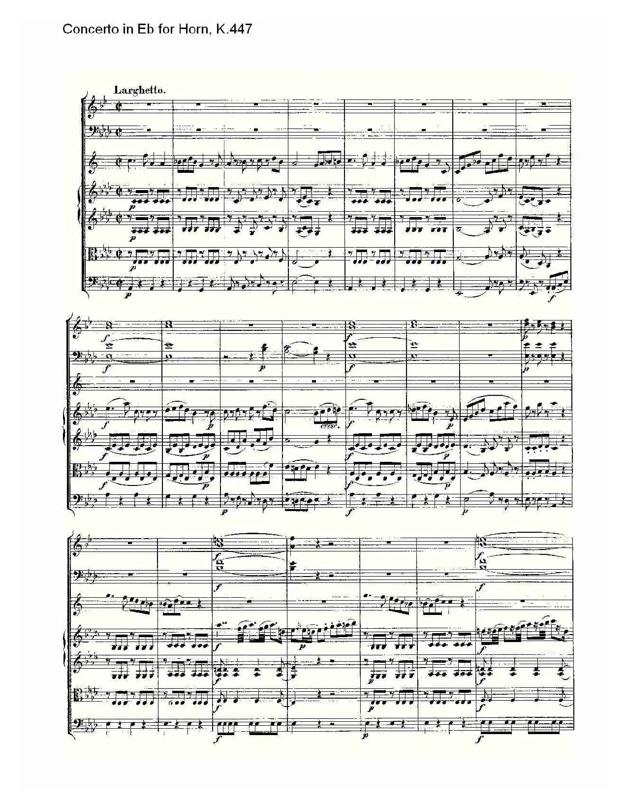 Concerto in Eb for Horn, K.447（Eb调法国号协奏曲, K.447）