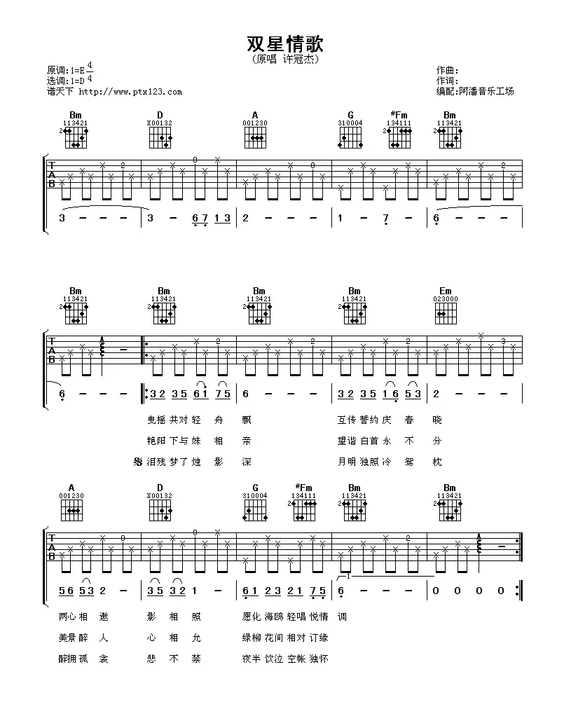 双星情歌（阿潘编配版）