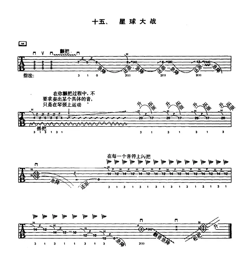 重金属吉他演奏示范曲谱（十五、星球大战）