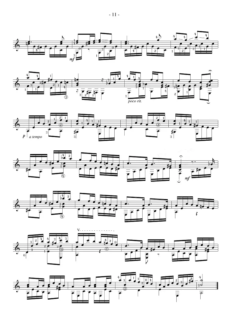 Napoleon Coste《25 Studies,Op.38》（STUDY 21）