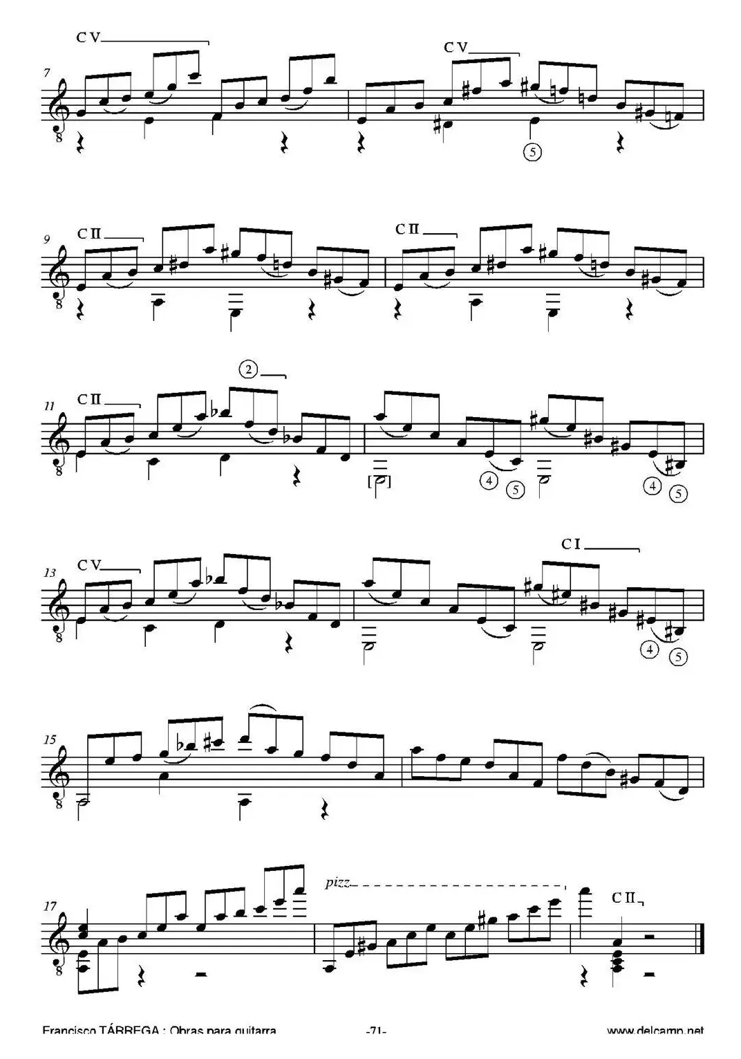 PRELUDIO NUMERO 13(Arreglado sobre un fragmento de opus 99 n2 Robert Schumann)（古典吉他）