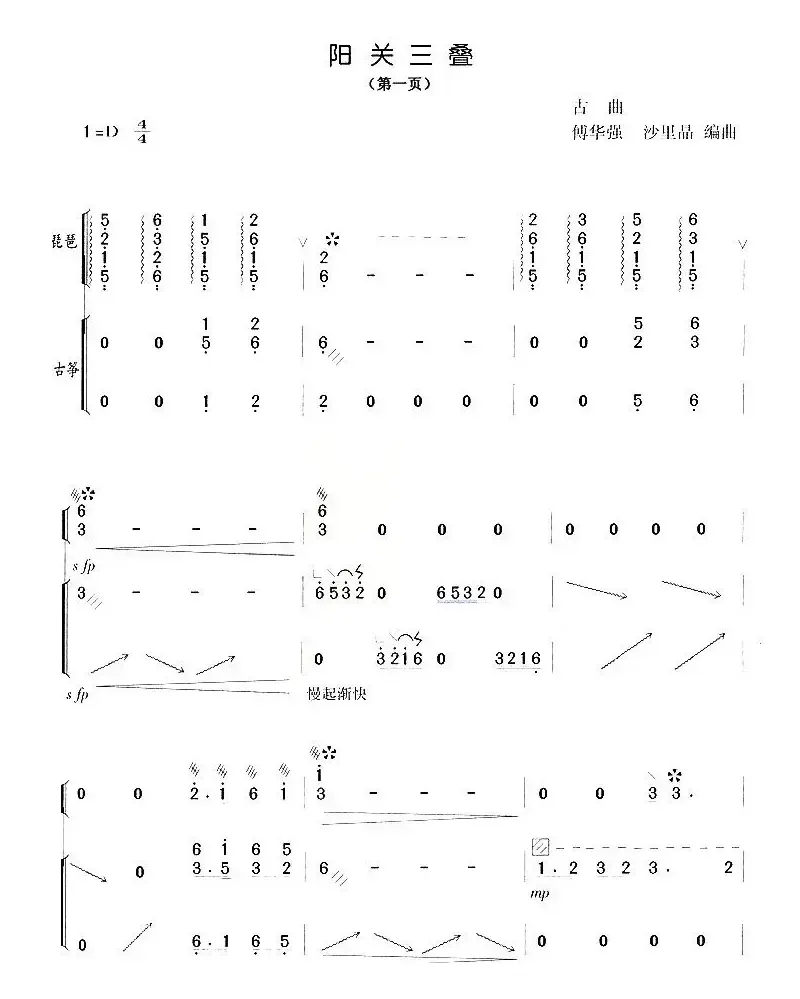 阳关三叠（傅华强、沙里品编曲版）