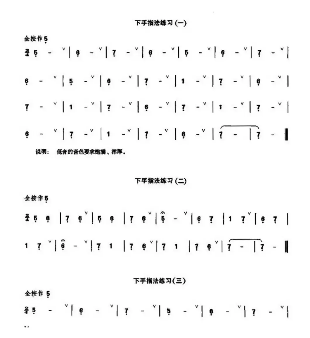 笛子下手指法练习