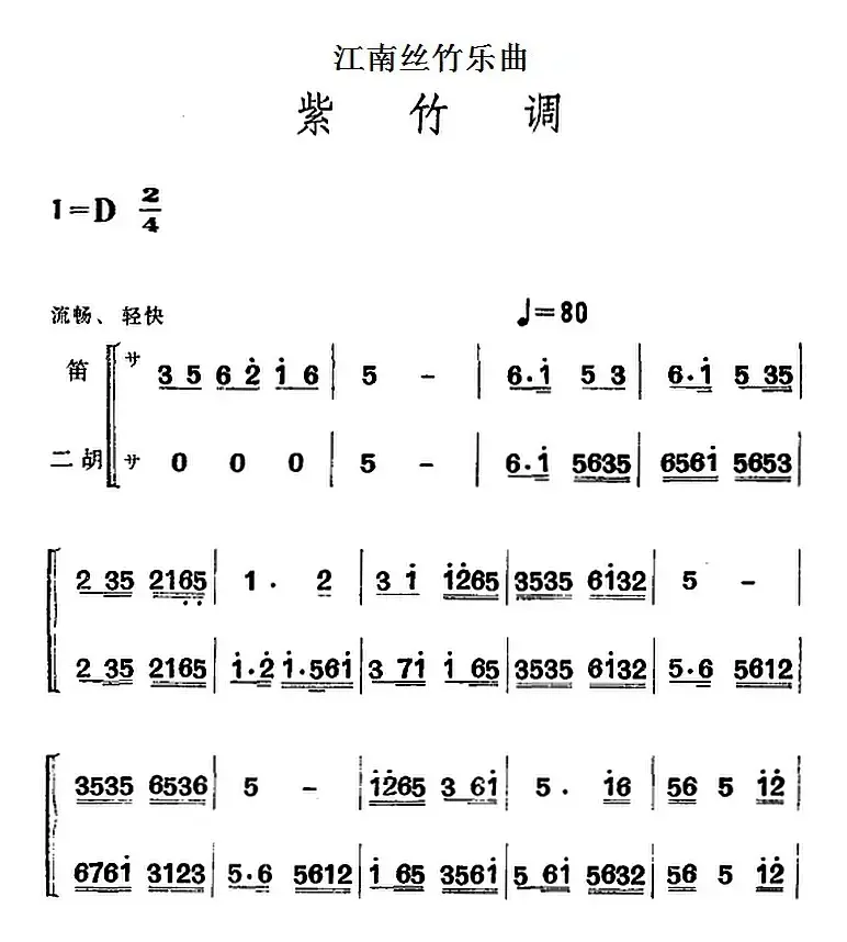 江南丝竹乐曲：紫竹调（笛+二胡）