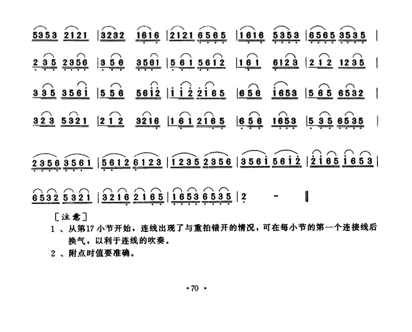 笛子分音连音练习