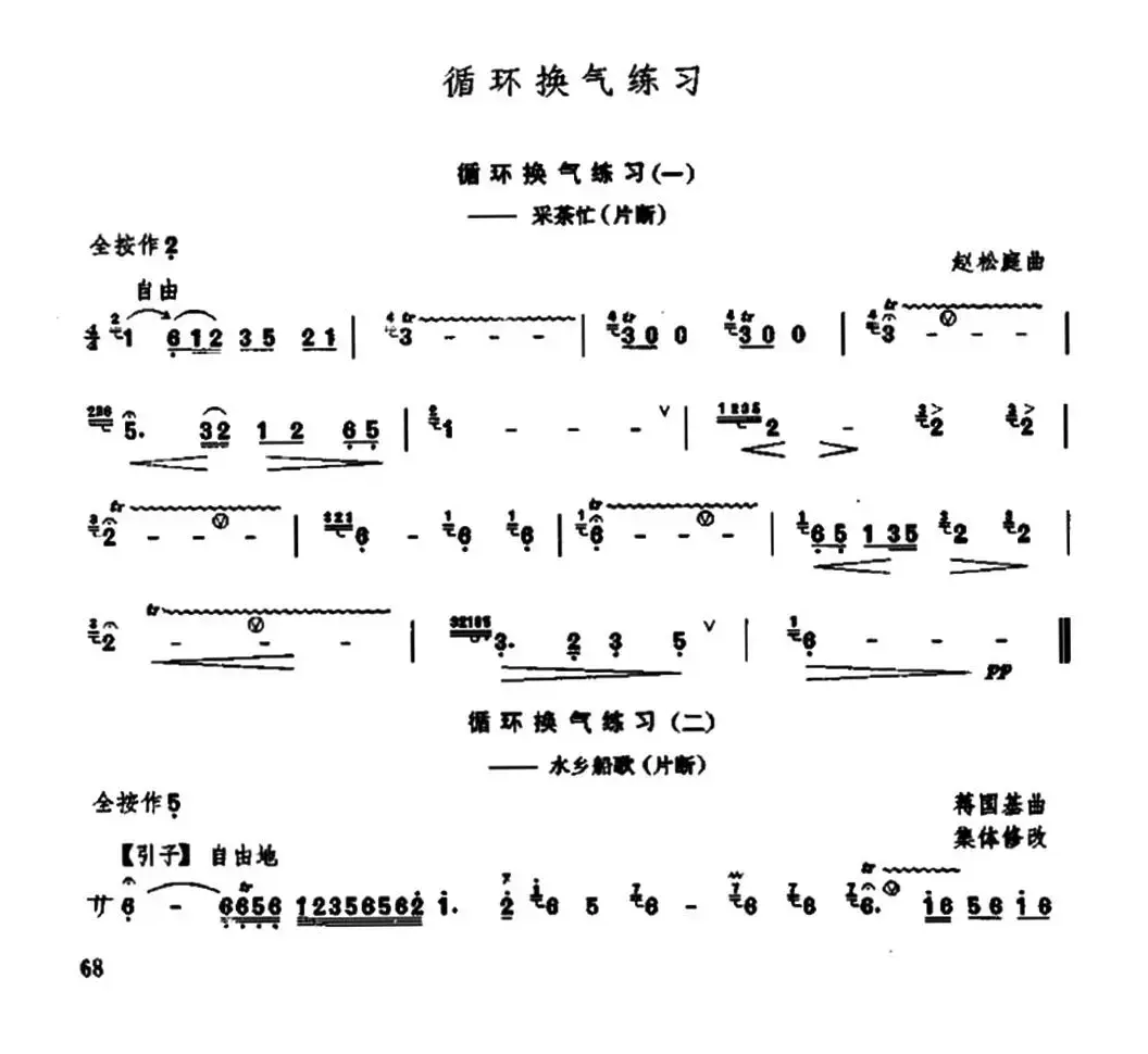 笛子循环换气练习