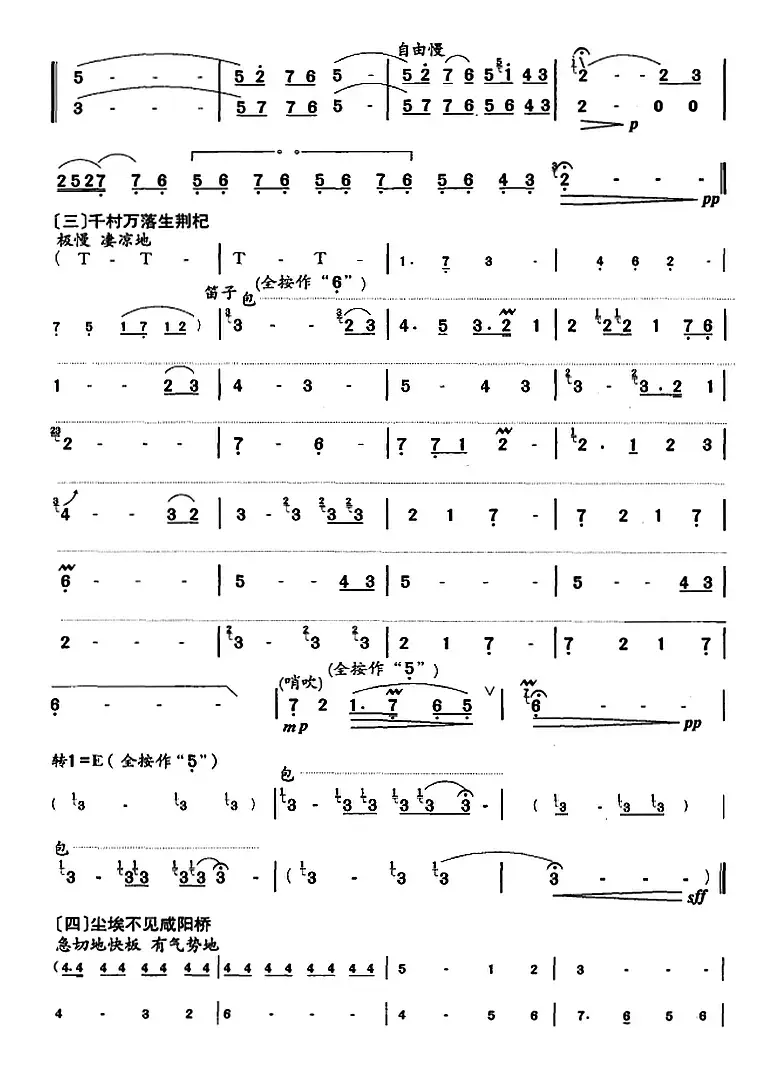 笛箫十级考级曲目：兵车行