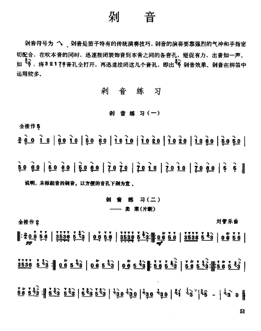 笛子剁音练习