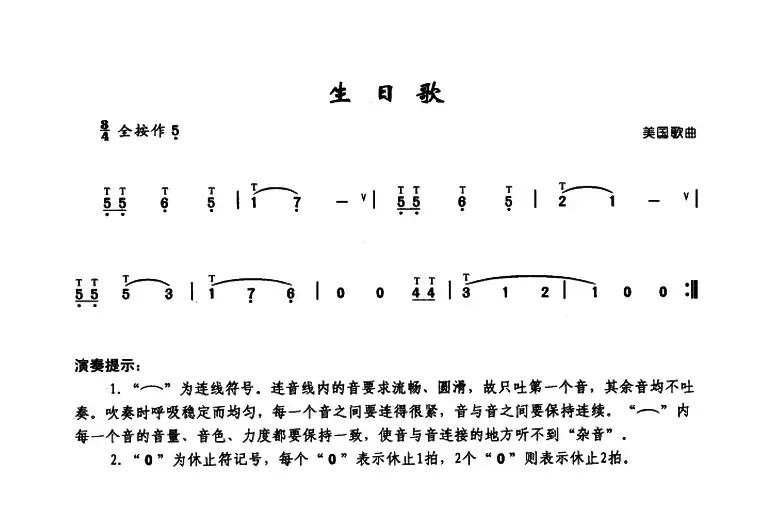 生日歌（美国歌曲、李鹏程选版）