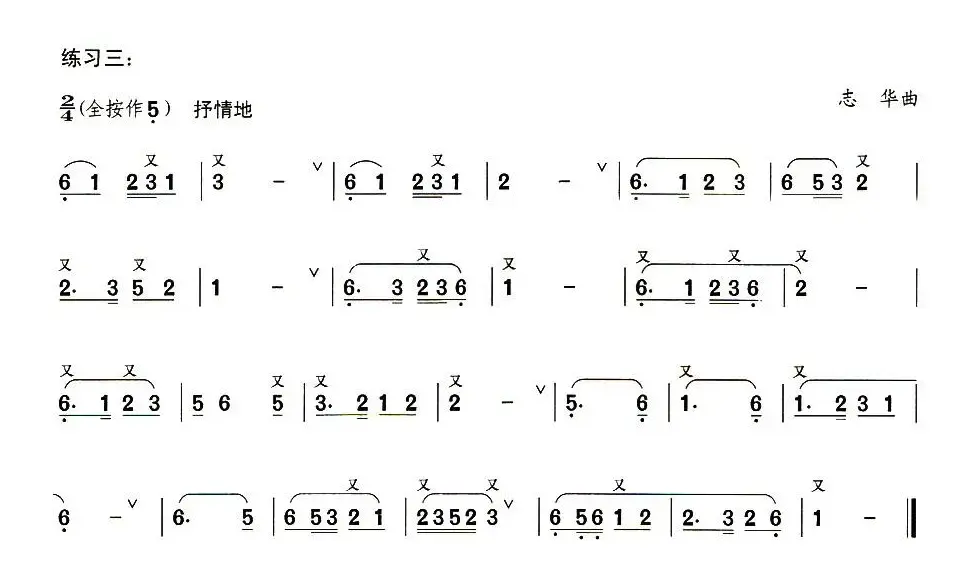 葫芦丝技巧练习之四：叠音练习