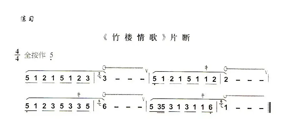 葫芦丝技巧练习之三：虚指颤音练习