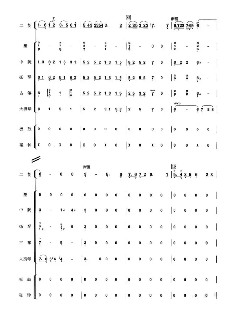 弓舞（二胡独奏+乐队伴奏总谱）