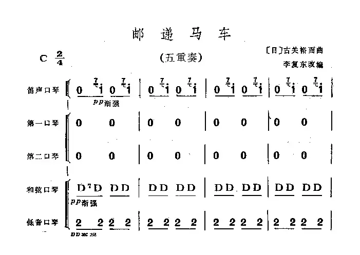 邮递马车（五重奏、李复东改编版）