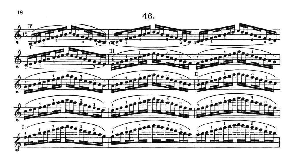 小提琴换把练习·作品第八号（第六节）