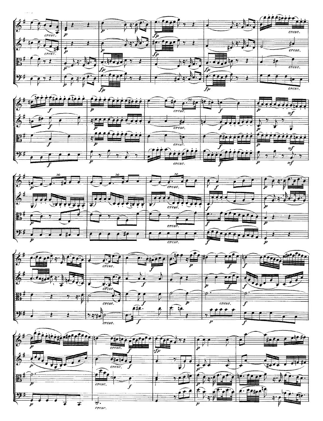 Mozart《Quartet No.20 in D Major,K.499》（总谱）