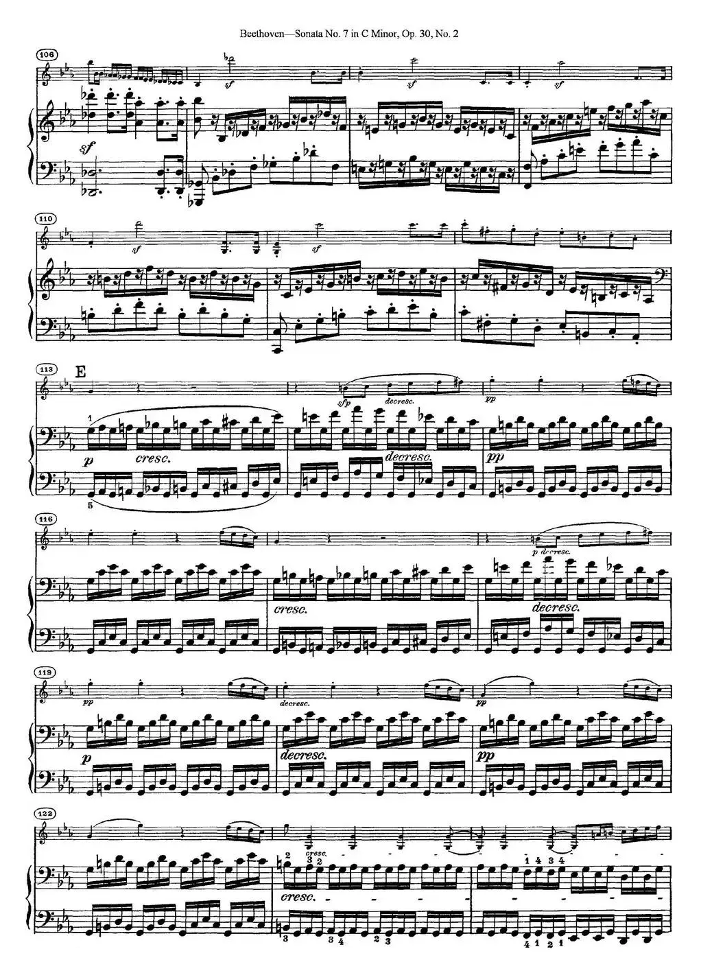 Violin Sonata No.7 in C Minor Op.30 No.2（小提琴+钢琴伴奏）