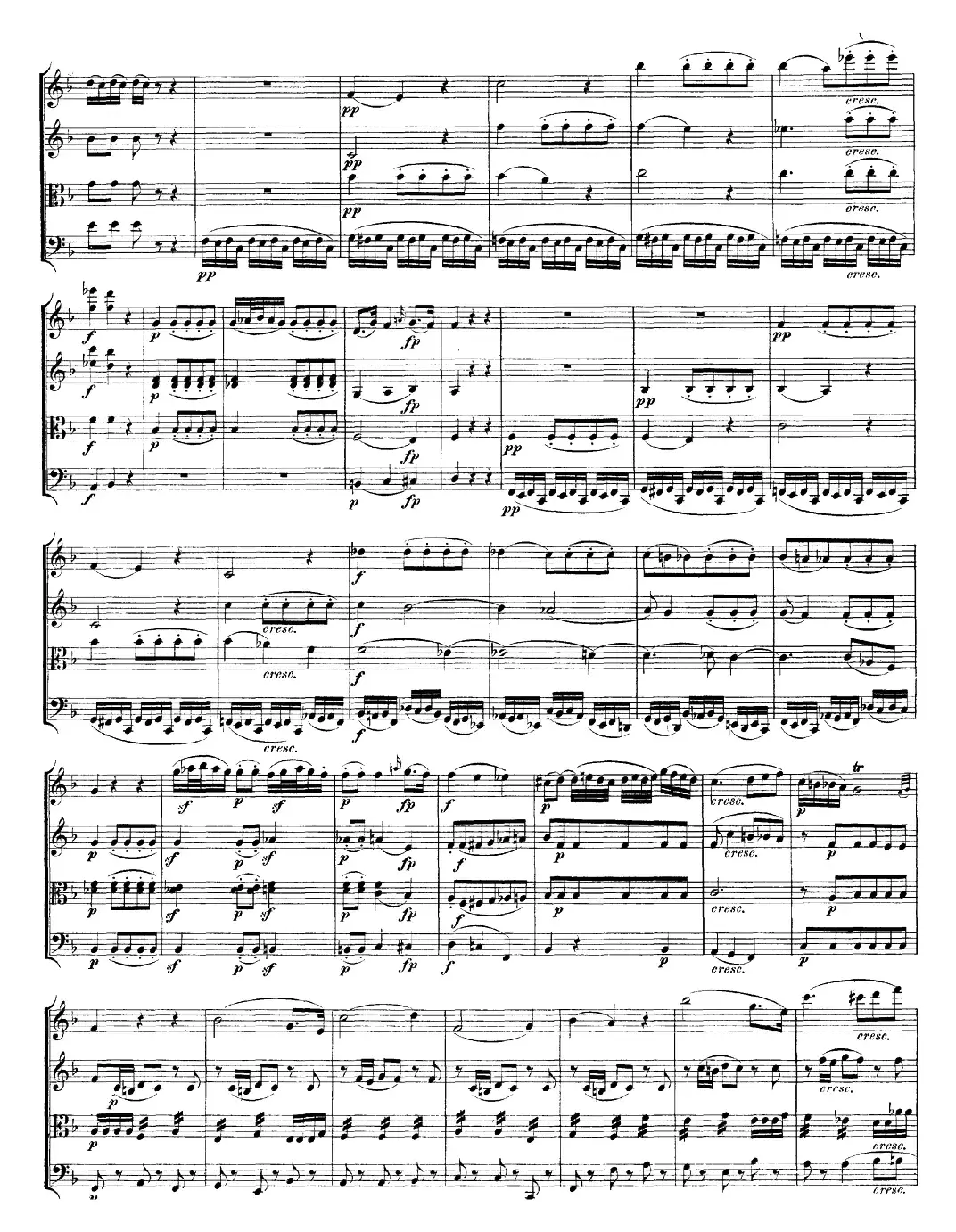 Mozart《Quartet No.19 in C Major,K.465》（总谱）