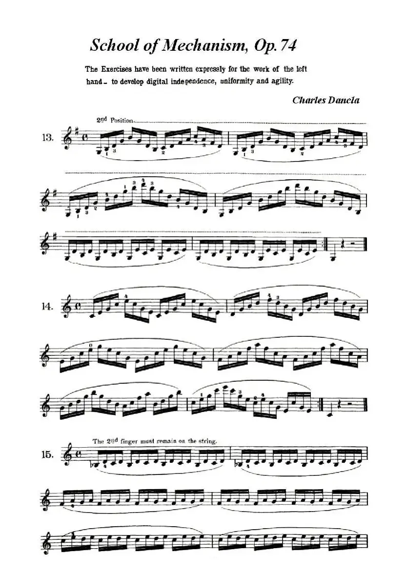 School of Mechanism, Op. 74（小提琴技巧练习13——22）