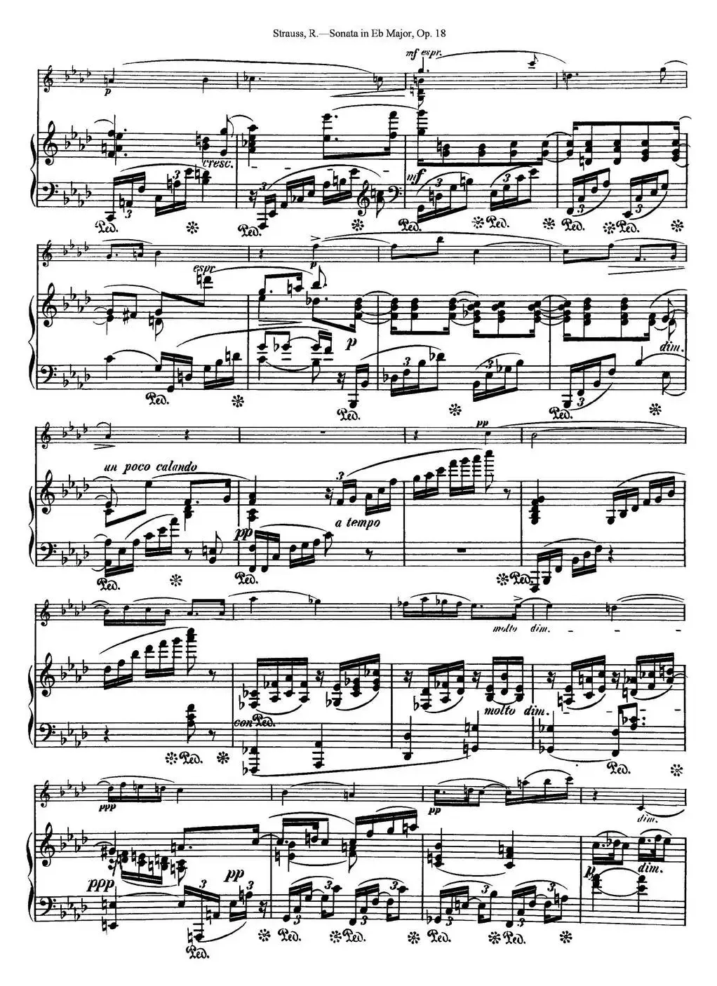 Violin Sonata in Eb Major Op.18（小提琴+钢琴伴奏）