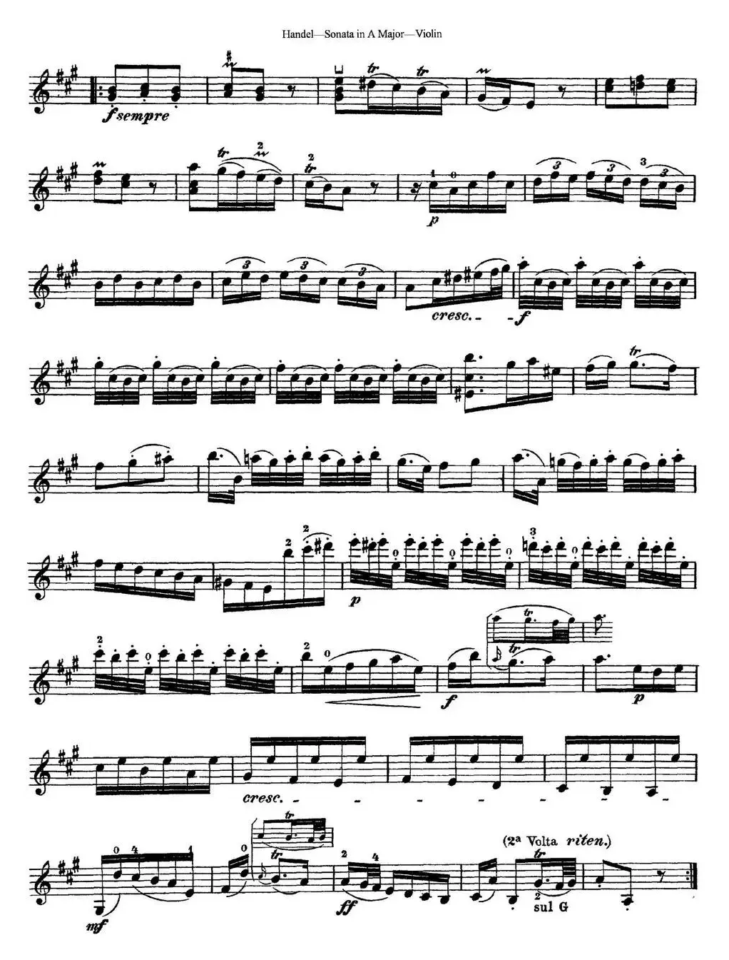 Violin Sonata No.5 in A major