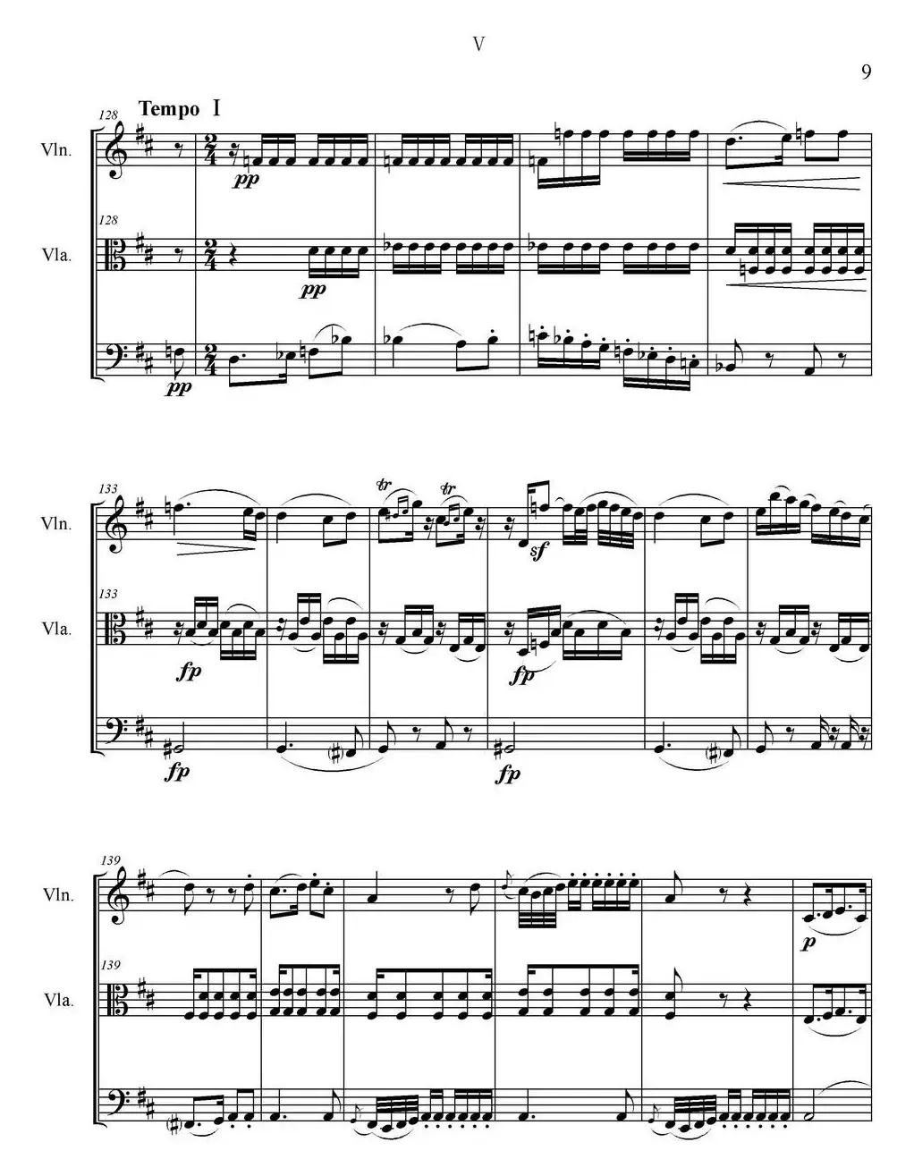 Serenate（String Trio）（D大调弦乐三重奏Op.8,V）