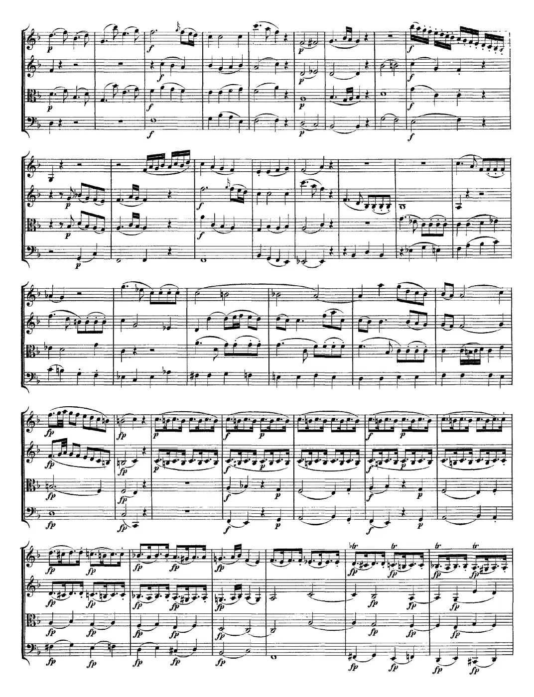 Mozart《Quartet No.8 in F Major,K.168》（总谱）