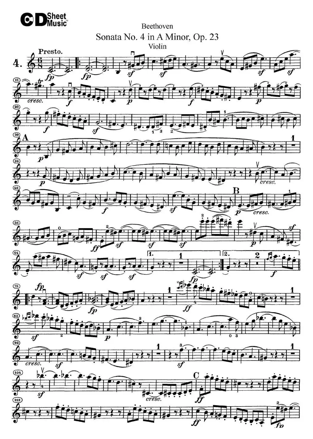 Violin Sonata No.4 in A Minor Op.23