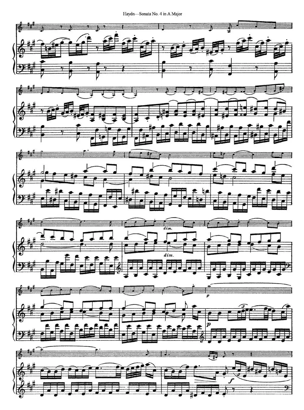 Violin Sonata No.4 in A Major（小提琴+钢琴伴奏）