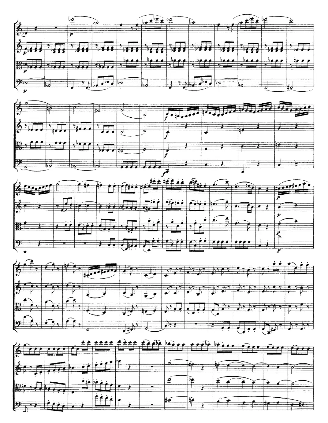 Mozart《Quartet No.19 in C Major,K.465》（总谱）