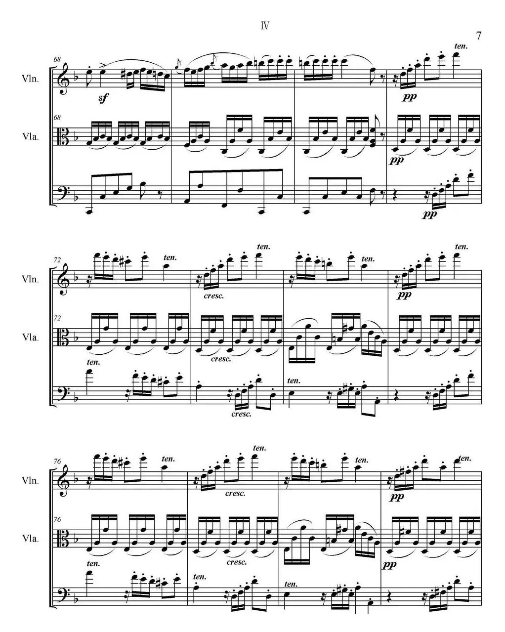 Serenate（String Trio）（D大调弦乐三重奏Op.8,IV）