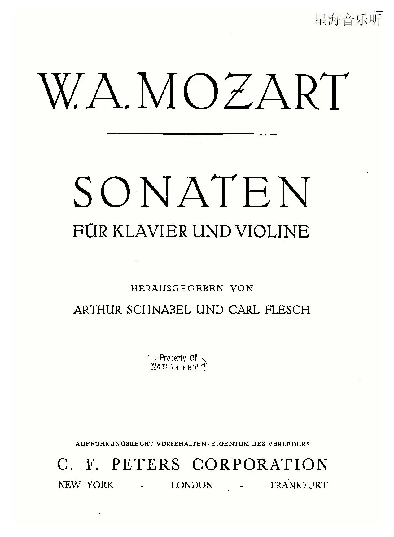 Mozart - Violin Sonata No.3, KV. 306（第三小提琴奏鸣曲）