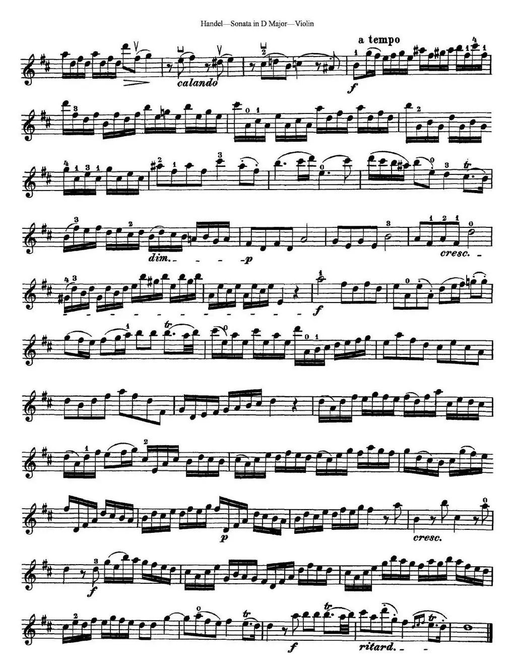 Violin Sonata No.4 in D major