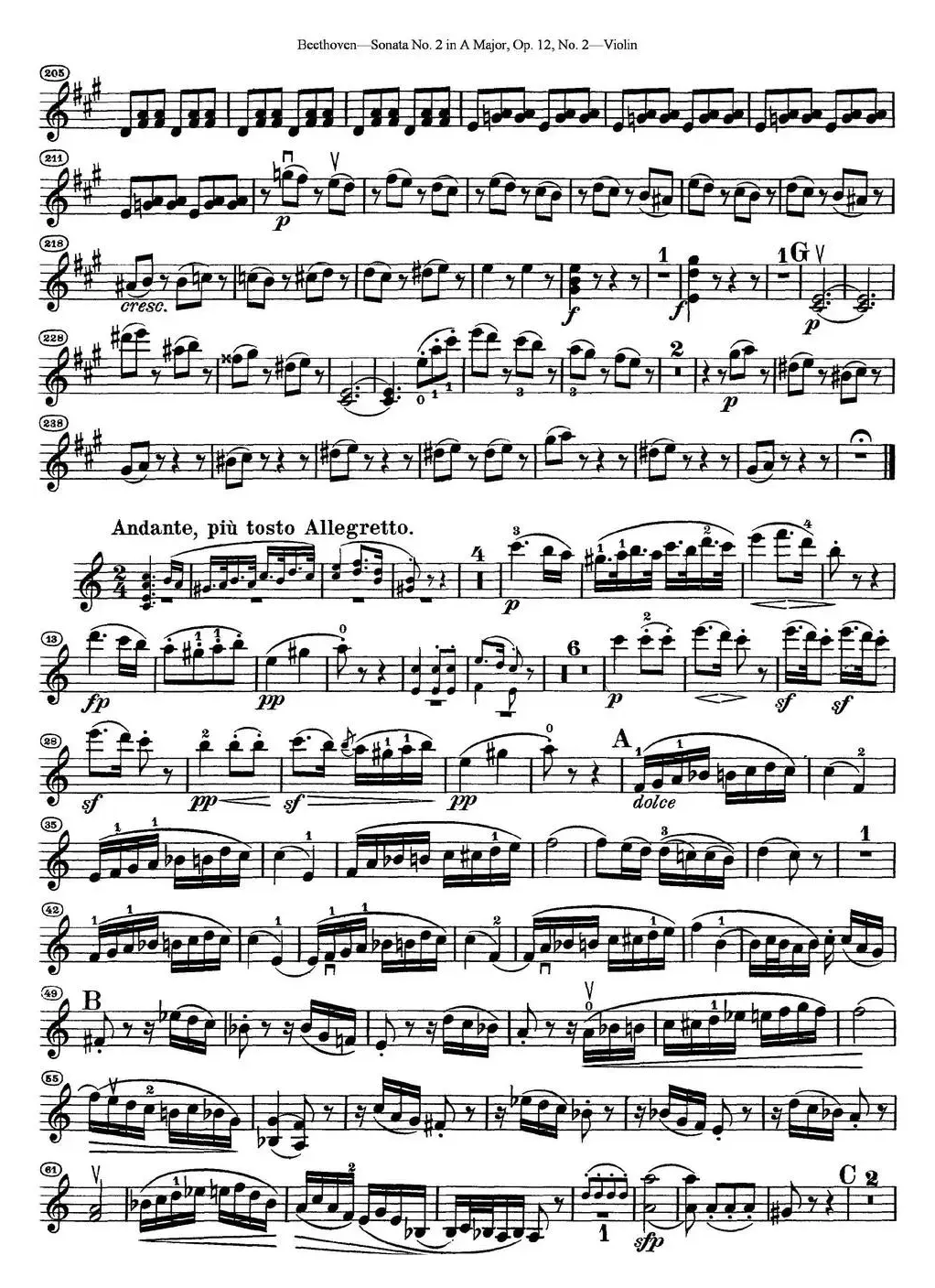 Violin Sonata No.2 in A Major Op.12 No.2