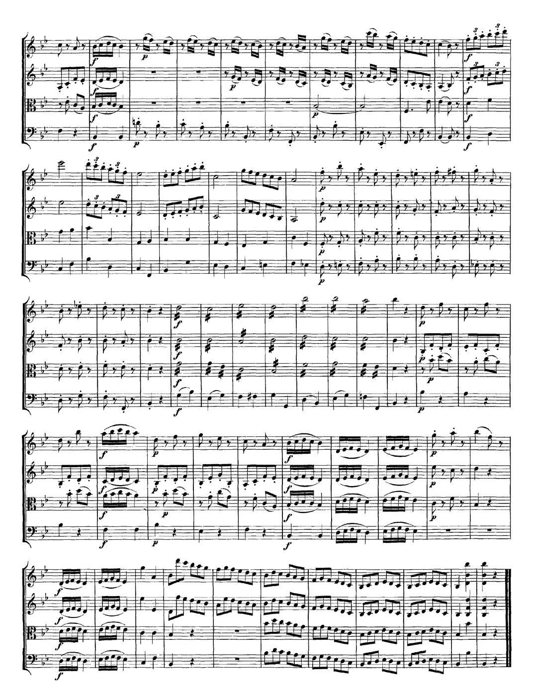 Mozart《Quartet No.6 in Bb Major,K.159》（总谱）