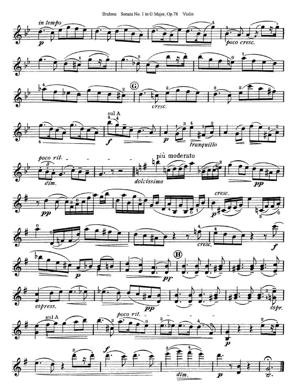 Violin Sonata No.1 in G Major Op.78