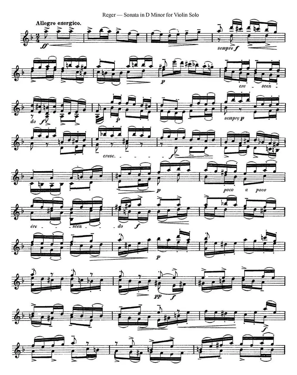 Sonata in D Minor for Solo Violin Op.42 No.1