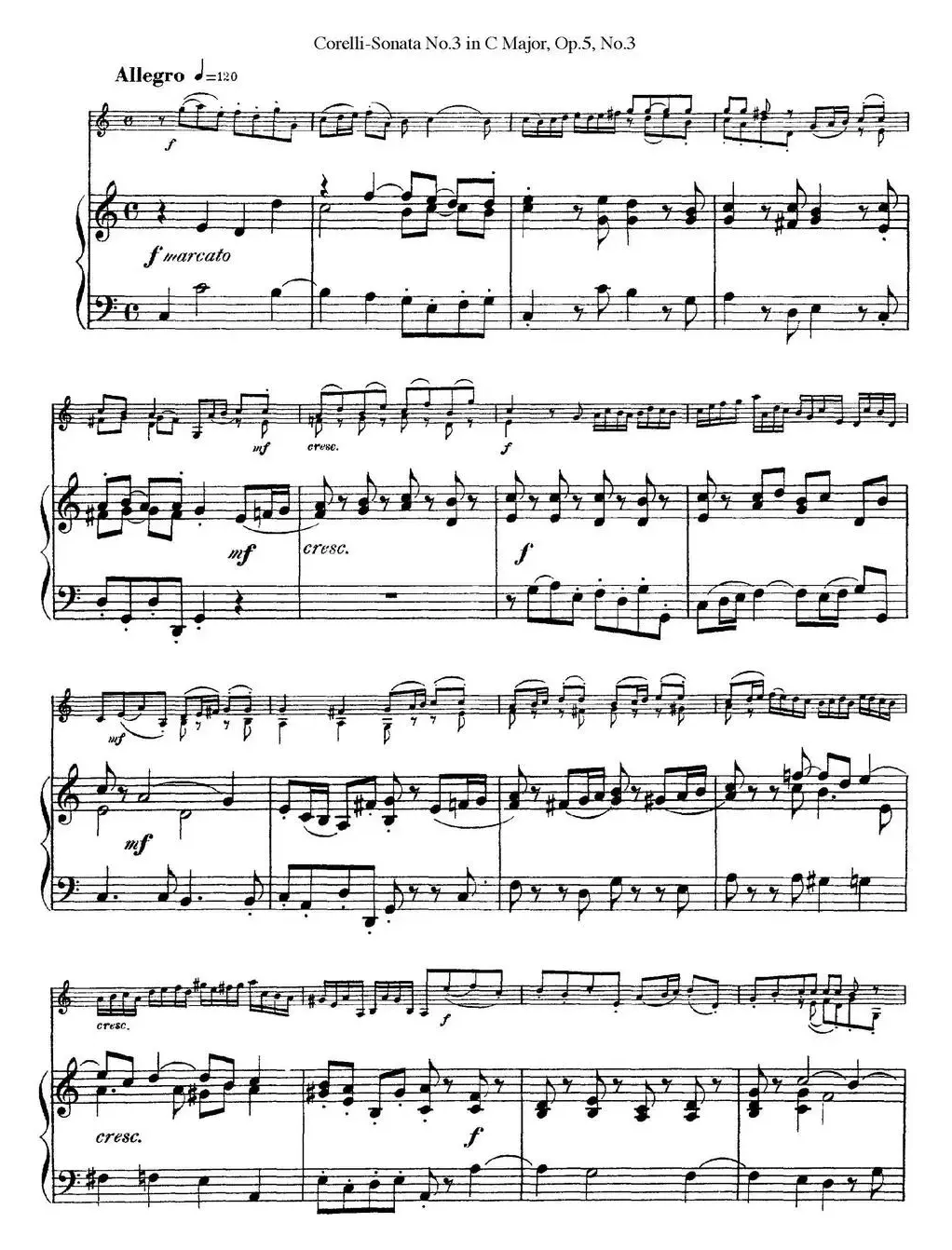 Sonata No.3 in C MajorOp.5 No.3（小提琴+钢琴伴奏）