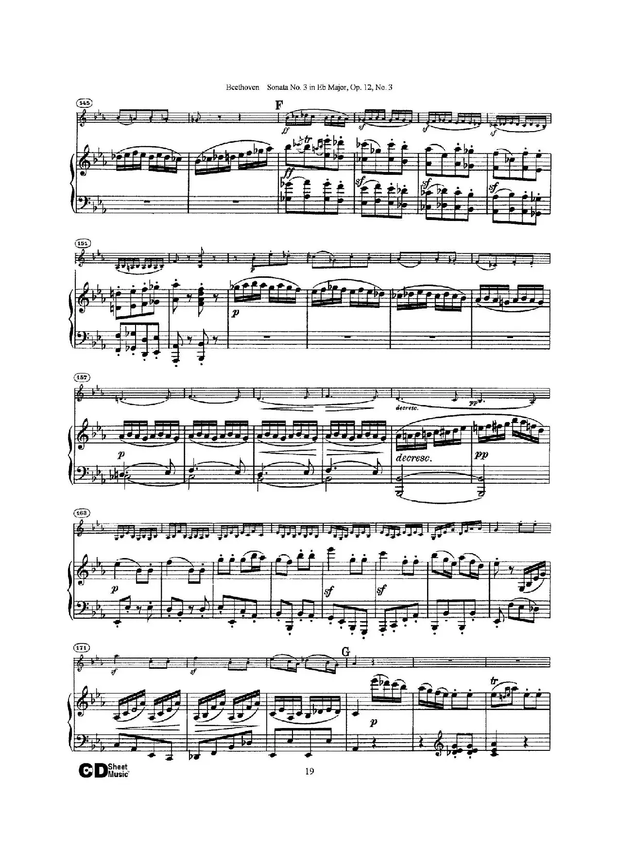 降E大调第三小提琴奏鸣曲（Sonata No.3 in Eb Major Op.12,No.3）（小提琴+钢琴伴奏）