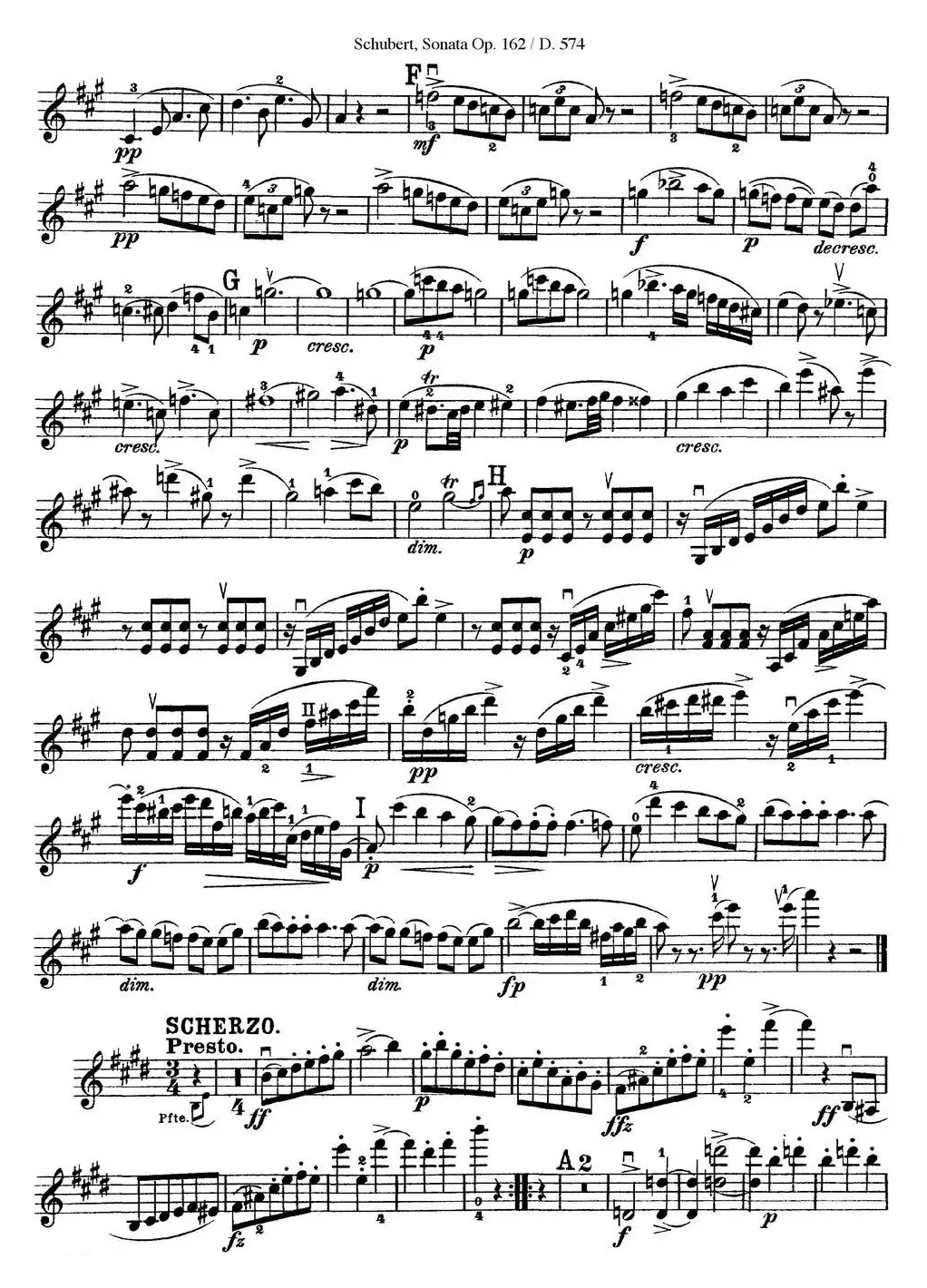 Violin Sonata in A major Op.162 D.574