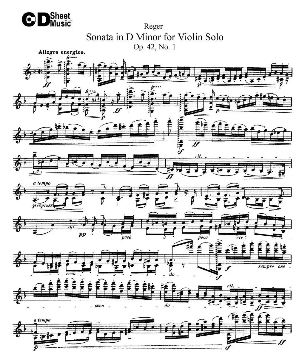 Sonata in D Minor for Solo Violin Op.42 No.1